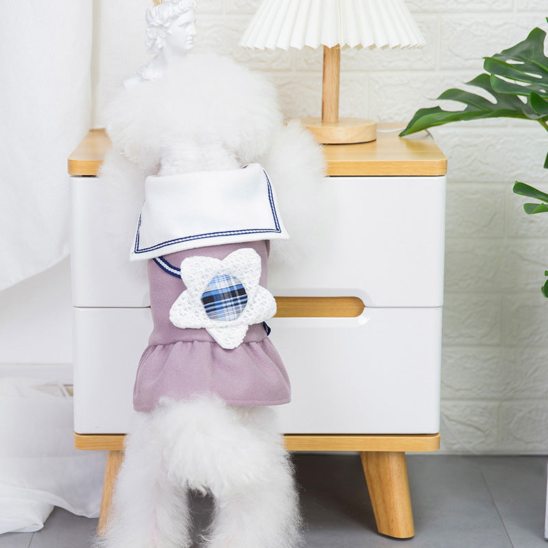 Cute Flower Dog Dress – Big Lapel Skirt for Pets | Mello & Co.