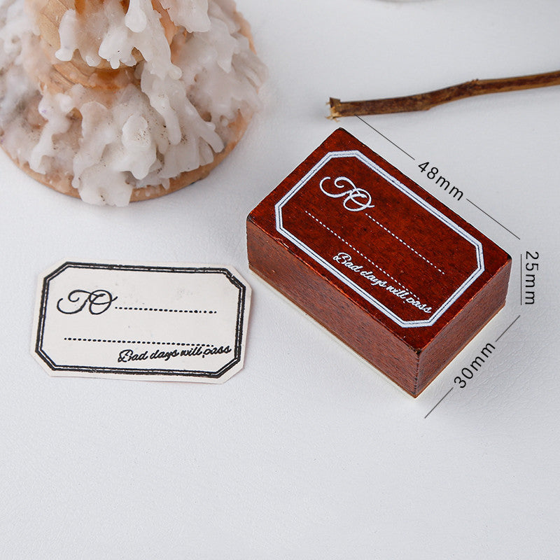 Wooden Tag Stamp Box Set | Retro Hand Account Sealing Tools