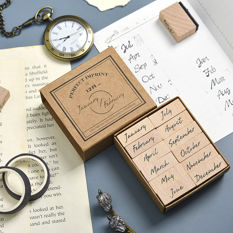 planner decorating stamp blocks wood