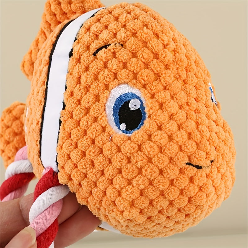 Clownfish shaped dog squeaky toy