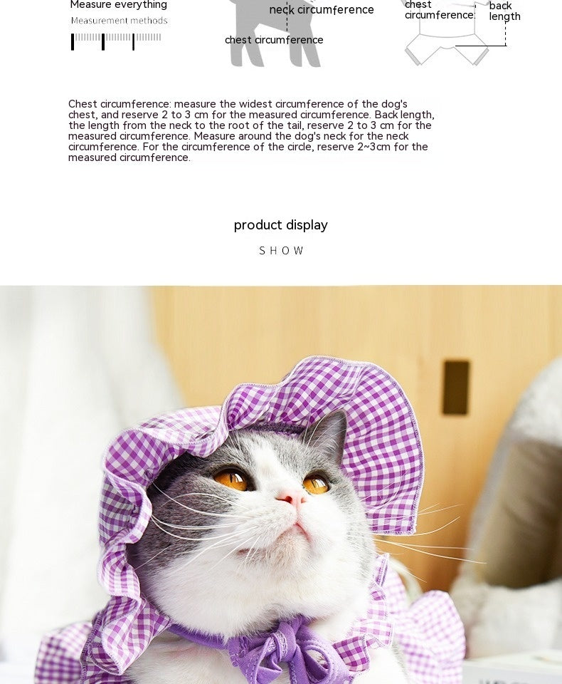 Charming Gingham Summer Dress for Cats & Small Dogs – Lightweight Pet Sling Outfit