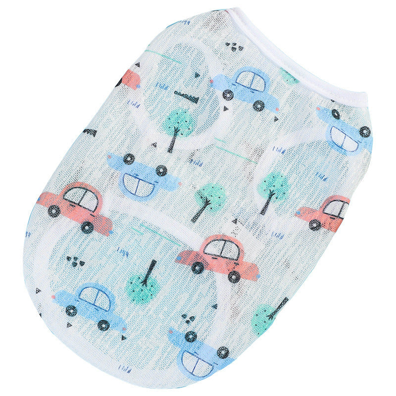 Summer clothing for small pets with car theme