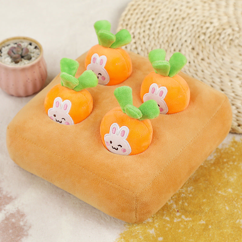 Carrot Pulling Snuffle Mat Toy – Interactive Plush for Dogs & Cats