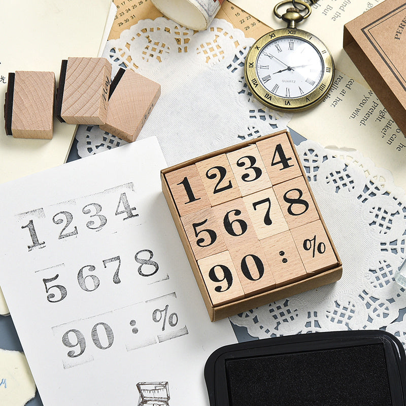planner decorating stamp blocks wood number