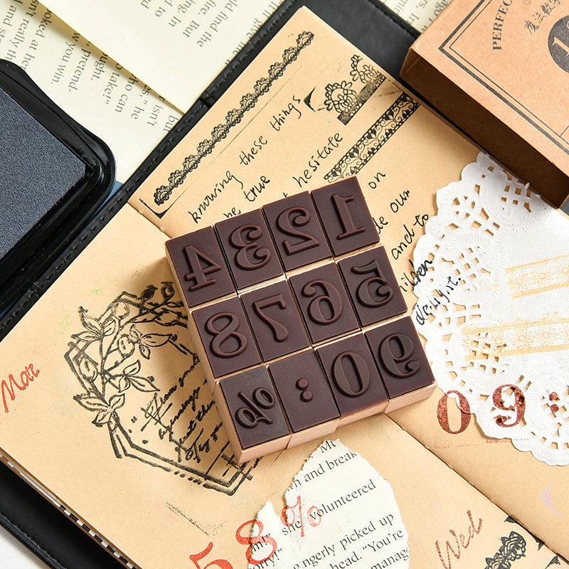 handcrafted retro journal stamps