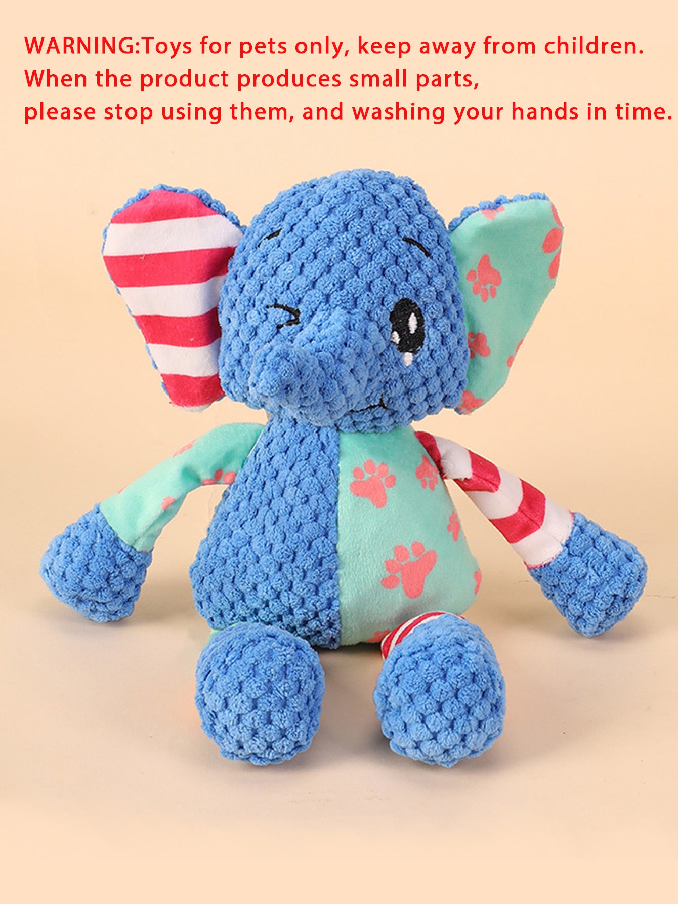 Patchwork Animal Plush Dog Toy | Squeaky Chew Toy for Small & Medium Dogs