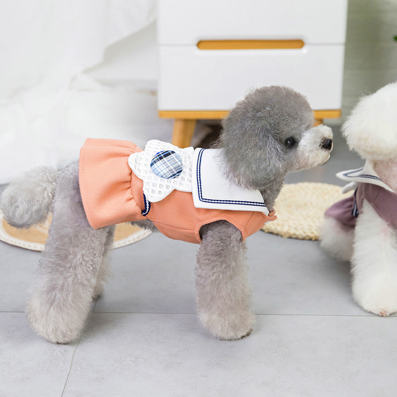 Pet wearing stylish cotton dog dress