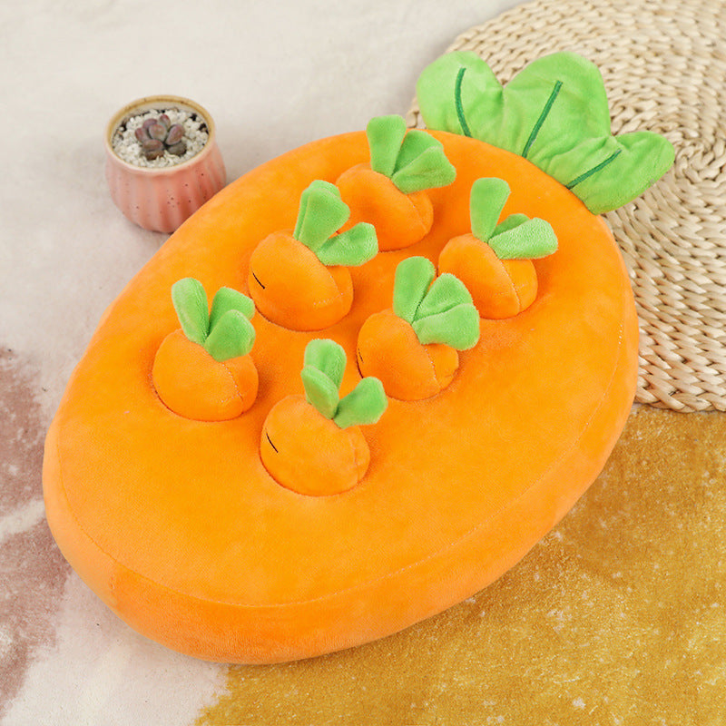 Carrot Pulling Snuffle Mat Toy – Interactive Plush for Dogs & Cats
