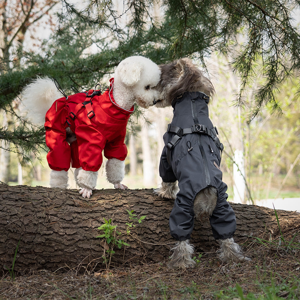 Waterproof Dog Raincoat Jumpsuit – Body Coverage & Hooded Design | Mello & Co.