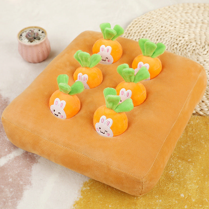Carrot Pulling Snuffle Mat Toy – Interactive Plush for Dogs & Cats