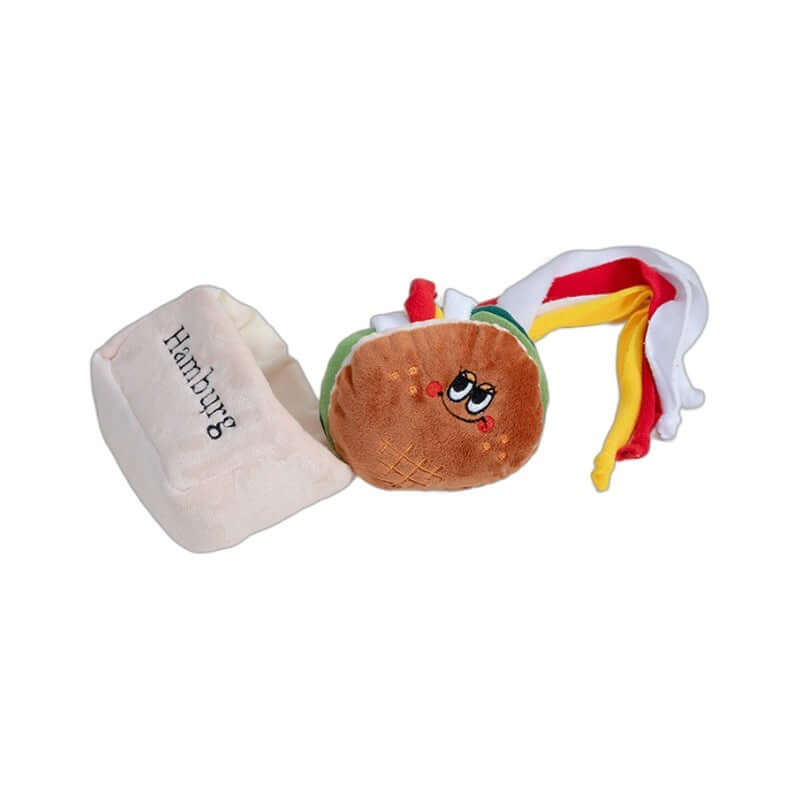 Plush Burger & Sandwich Pet Toy – Soft & Fun Pet Play