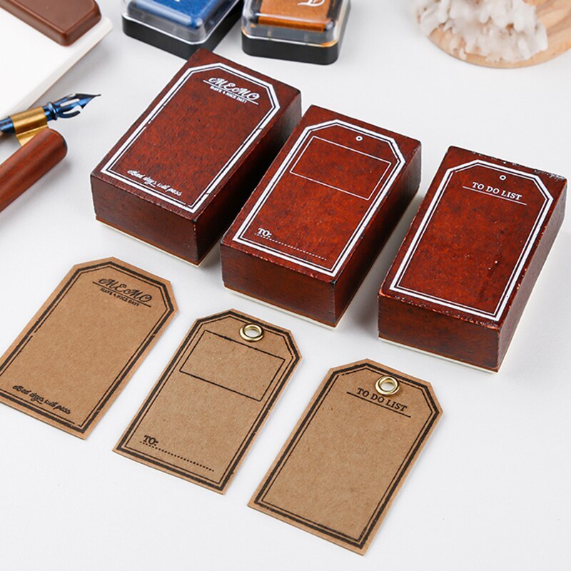 wooden tag stamp for journaling