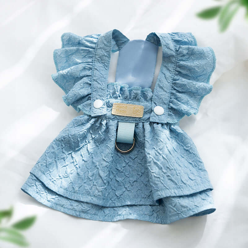 Elegant Denim Suspender Dog Dress – Mello & Co. | Small Dog Outfits