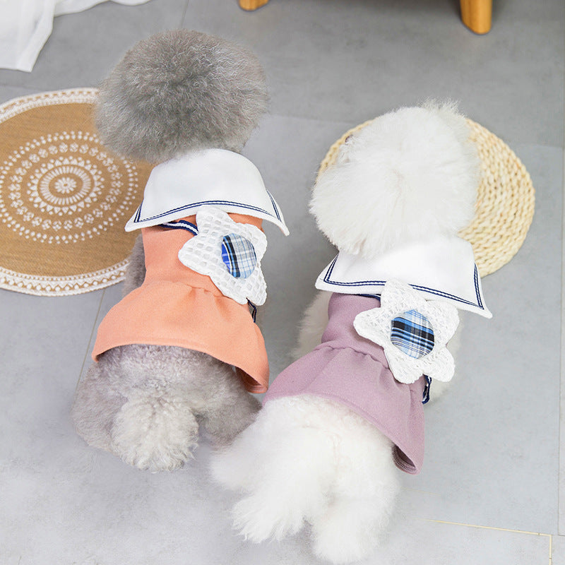 Cute Flower Dog Dress – Big Lapel Skirt for Pets | Mello & Co.