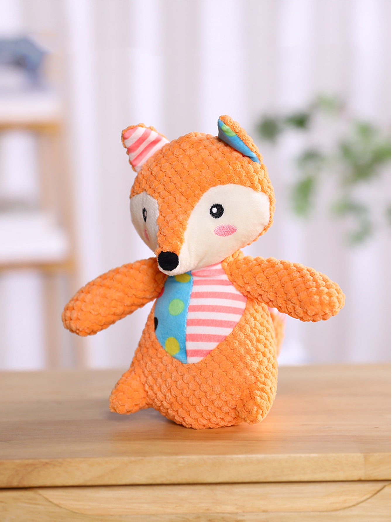 Patchwork Animal Plush Dog Toy | Squeaky Chew Toy for Small & Medium Dogs
