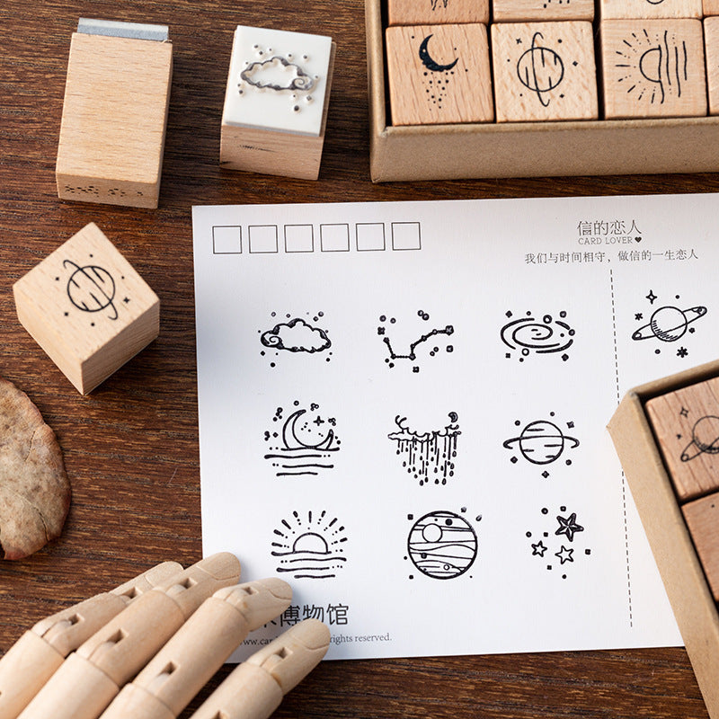hand-carved wood stamps DIY scrapbooking
