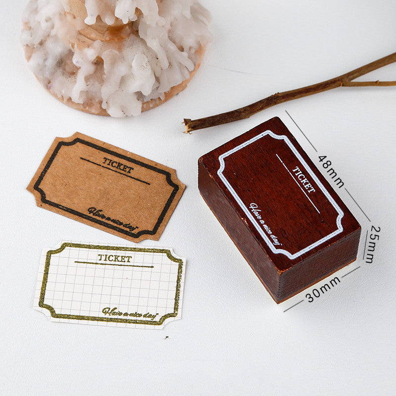 Wooden Tag Stamp Box Set | Retro Hand Account Sealing Tools