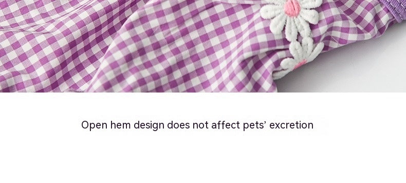 Charming Gingham Summer Dress for Cats & Small Dogs – Lightweight Pet Sling Outfit