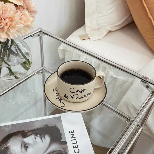 french vintage mug and saucer set