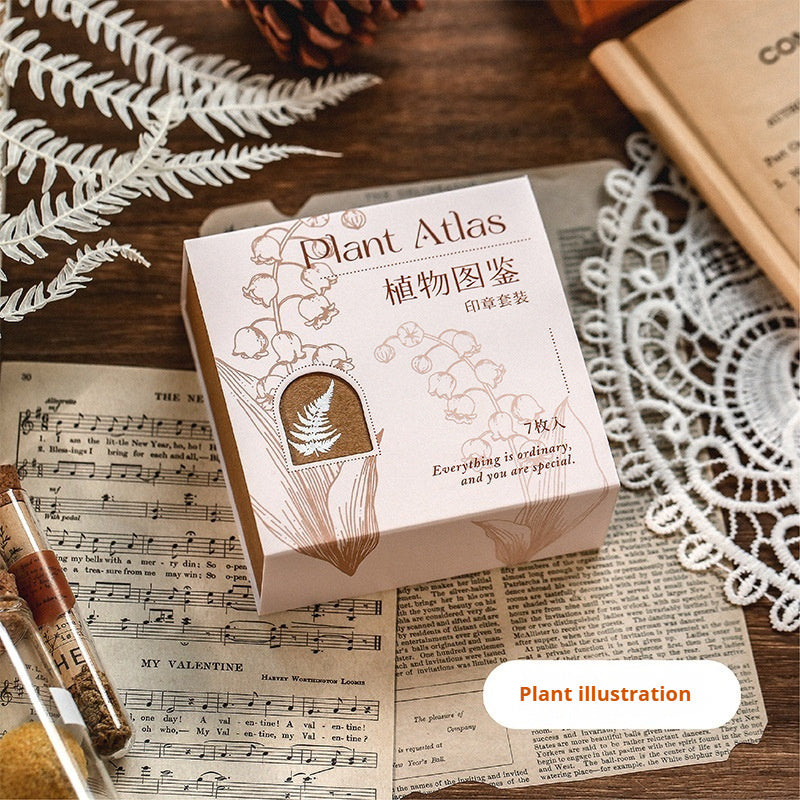 Wooden stamp 7-piece gift set - journaling accessories