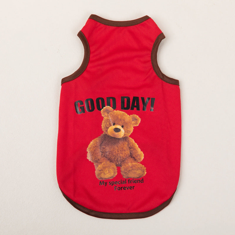 Casual dog red vest for small pets 