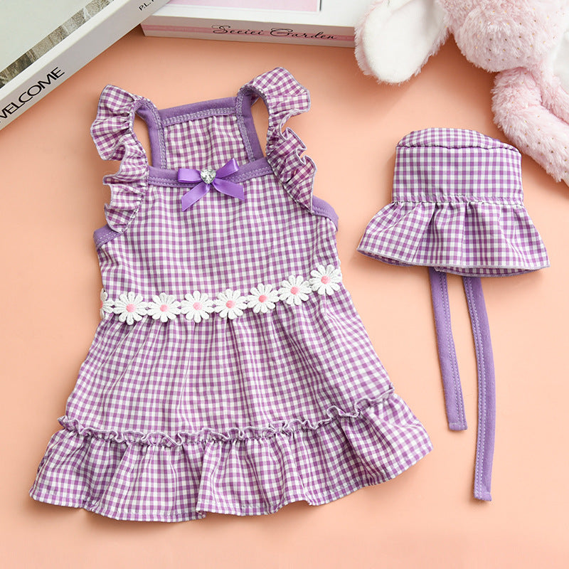 Cute Heart Gem Detail on Pet Dress