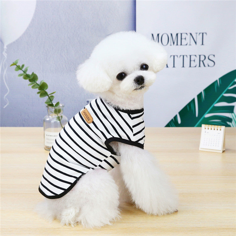 Black stripe pet shirt for small dogs