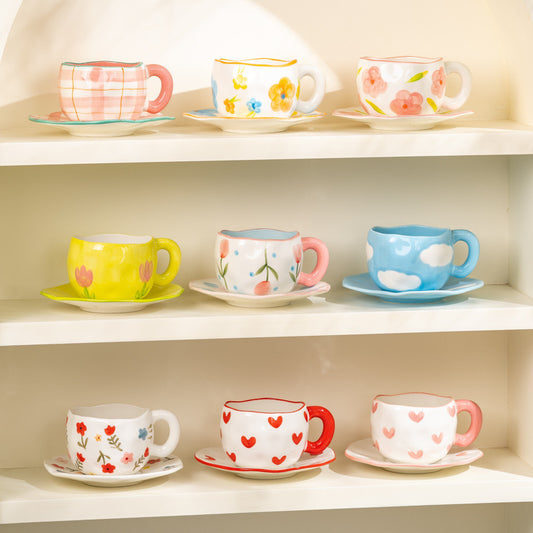 hand-pinched heart ceramic mug