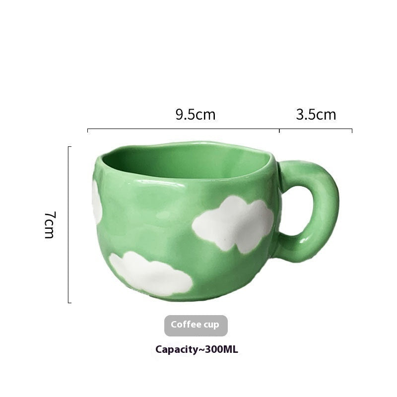 Heart Hand-Pinched Ceramic Mug | Cute Cartoon Coffee Cup 300ml