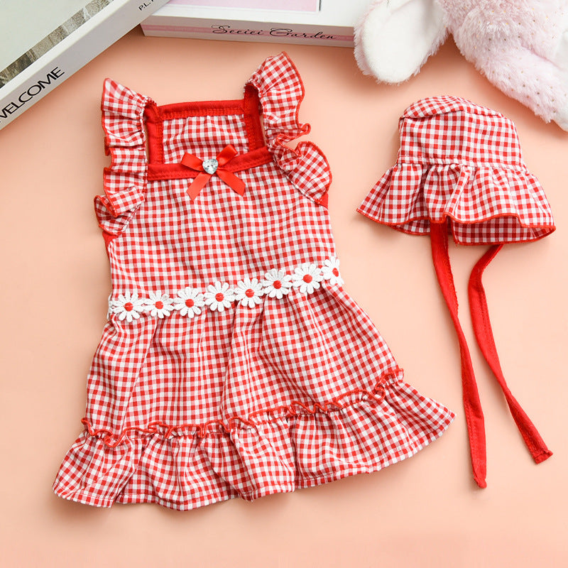 Cute Summer Cat Dress – Hot Red