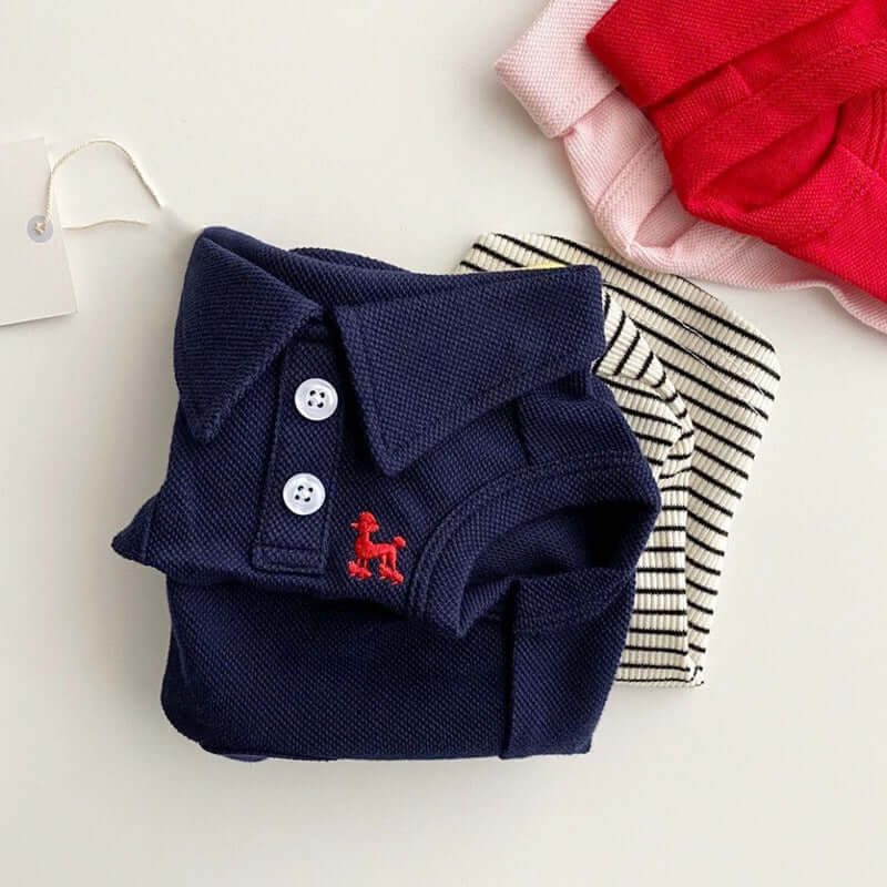 Size chart for small dog summer polo shirt