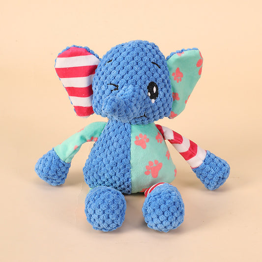 Patchwork Animal Plush Dog Toy | Squeaky Chew Toy for Small & Medium Dogs
