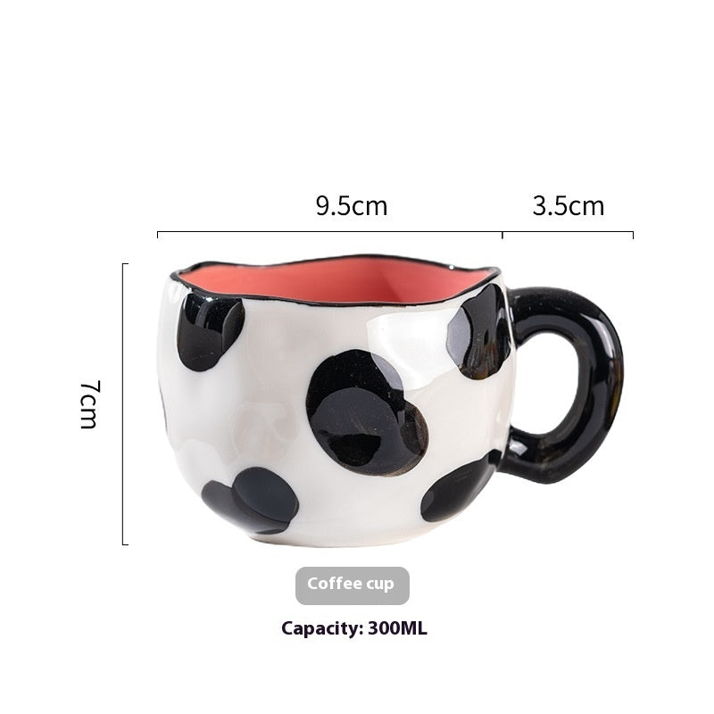 Heart Hand-Pinched Ceramic Mug | Cute Cartoon Coffee Cup 300ml