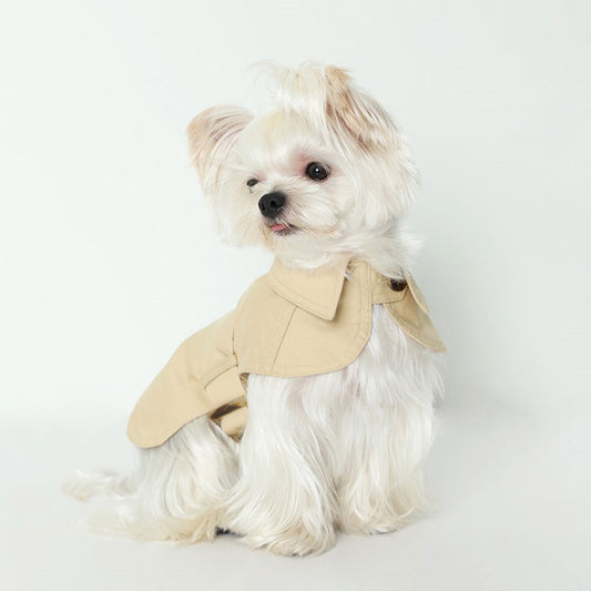 Elegant Dog Trench Coat - Stylish & Lightweight Summer Pet Outfit