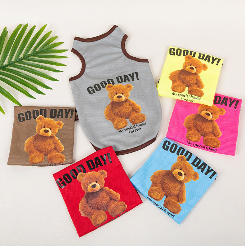 Colorful teddy bear dog vests in six styles
