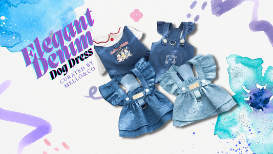 Elegant Denim Suspender Dog Dress – Small Dog Outfits | Mello & Co.